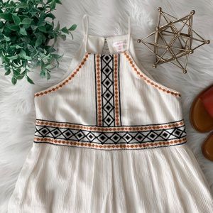 Xhilaration Pants - Cream Embroidered Romper (with pockets) Xhilaration Pants - Cream Embroidered Romper (with pockets)